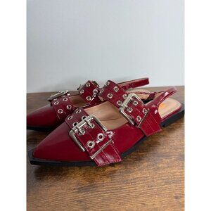 Berness Addison Double Buckled Slingback Flats - Size 7